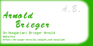 arnold brieger business card